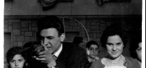 Juanito y su novia en las fiestas de Sotrondio, 1959